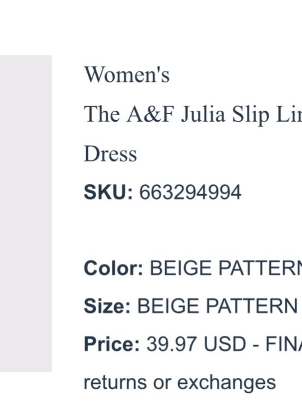 NWT A&F Julia Slip Linen-Blend Midi Dress size Small - Picture 4 of 5